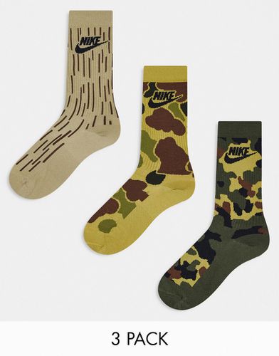 Lot de 3 paires de chaussettes unisexes à imprimés camouflage variés - Nike - Modalova