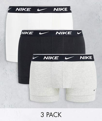 Lot de 3 boxers en coton stretch - Noir/gris/blanc - Nike - Modalova