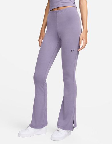 Pantalon côtelé évasé à taille mi-haute - Violet - Nike - Modalova