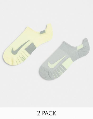 Multiplier - Lot de 2 paires de chaussettes invisibles - et jaune - Nike Running - Modalova