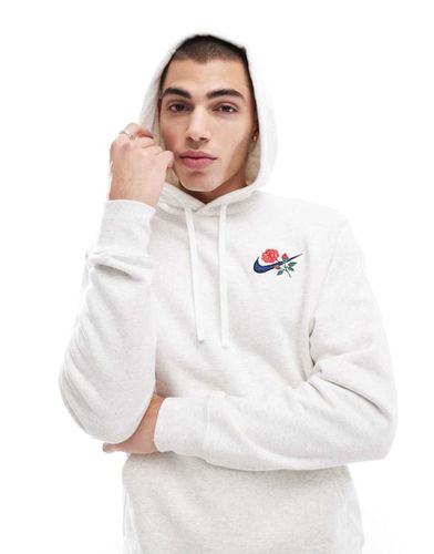 Sweat à capuche avec logo virgule et fleur - clair - Nike - Modalova