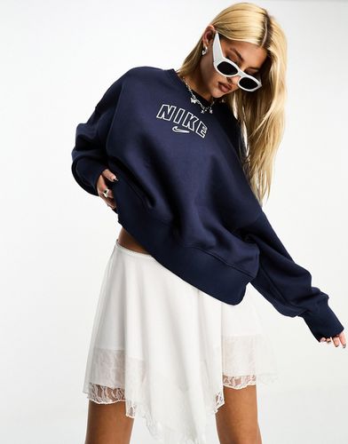 Sweat court oversize style universitaire - obsidienne - Nike - Modalova