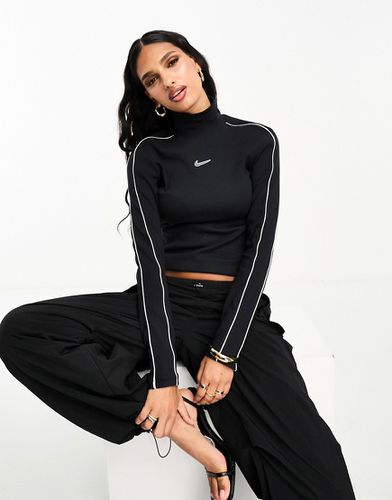 Streetwear - T-shirt col montant à manches longues - Blanc et - Nike - Modalova