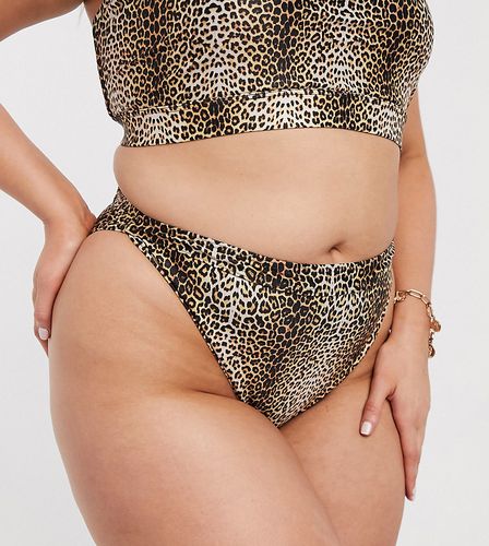 Mix and Match - Bas de bikini taille haute à imprimé animal - Exclusivité ASOS - South Beach Curve - Modalova