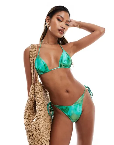 Bas de bikini noué sur les côtés à imprimé abstrait - brillant - South Beach - Modalova