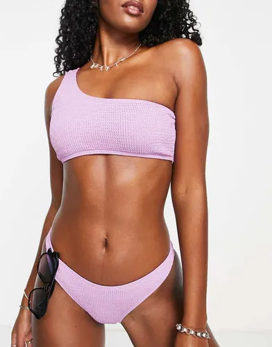 Haut de bikini texturé asymétrique - Lilas - South Beach - Modalova