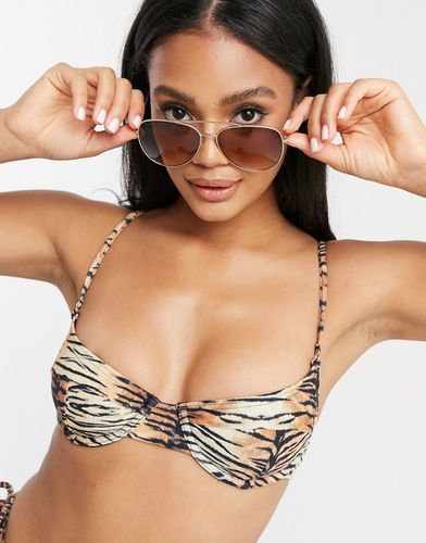 Mix and Match - Haut de bikini à armature et imprimé tigré - South Beach - Modalova