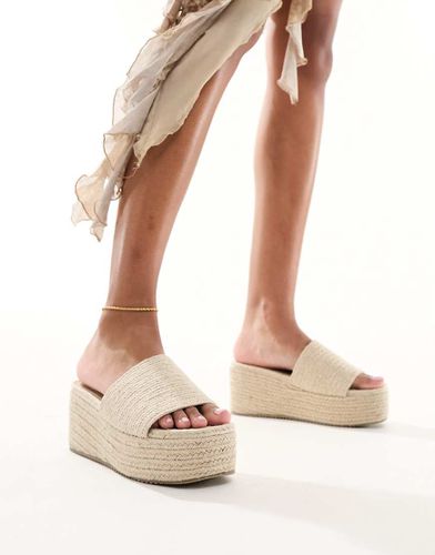 Sandales à plateforme style espadrilles - Crème - South Beach - Modalova