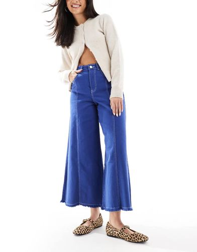 Pantalon en denim style jupe-culotte à surpiqûres - Scalpers - Modalova