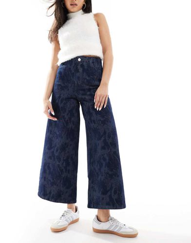 Pantalon en denim style jupe-culotte - Indigo foncé brillant - Scalpers - Modalova