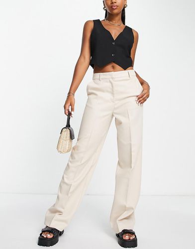 Pantalon de tailleur ajusté en sergé - Crème - Selected - Modalova