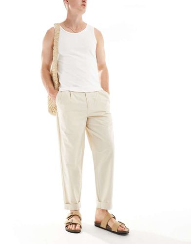 Pantalon court coupe décontractée - Crème - Selected Homme - Modalova