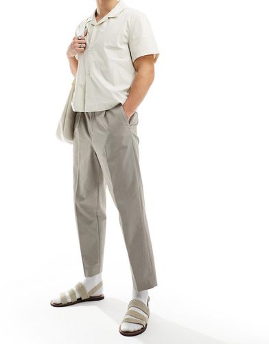 Pantalon ample raccourci à pinces - Beige - Selected Homme - Modalova