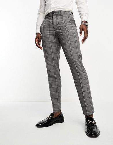 Pantalon de costume ajusté à carreaux - foncé - Selected Homme - Modalova
