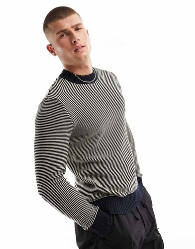 Pull ras de cou en maille - rayé - Selected Homme - Modalova