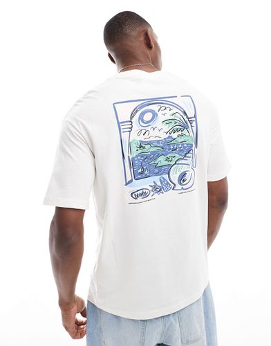 T-shirt oversize avec imprimé paysage au dos - Selected Homme - Modalova