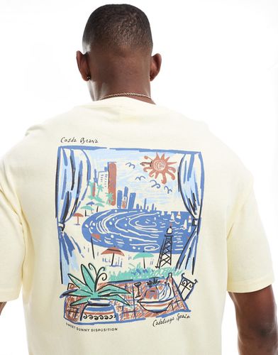 T-shirt oversize avec imprimé paysage au dos - Selected Homme - Modalova