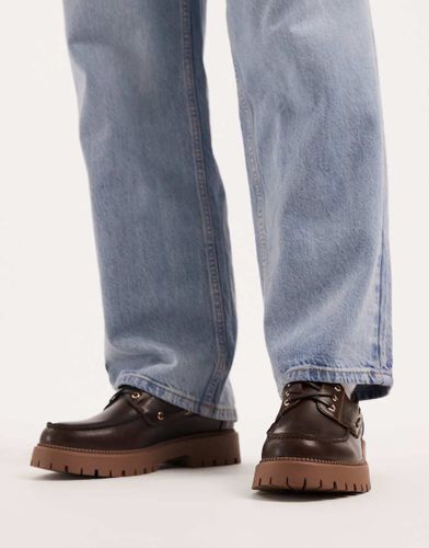 Mexton - Chaussures  lacets et semelle chunky - Marron - Seqwl - Modalova