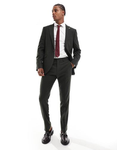 Shelby and Sons - Pantalon d'ensemble slim ajusté à fines rayures - Kaki - Shelby & Sons - Modalova