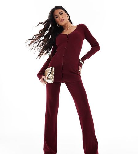 SIMMI - Pantalon d'ensemble évasé en maille - Bordeaux - Simmi Clothing - Modalova