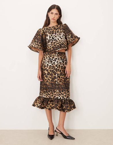 Jupe d'ensemble mi-longue en jacquard motif lopard - Sister Jane - Modalova