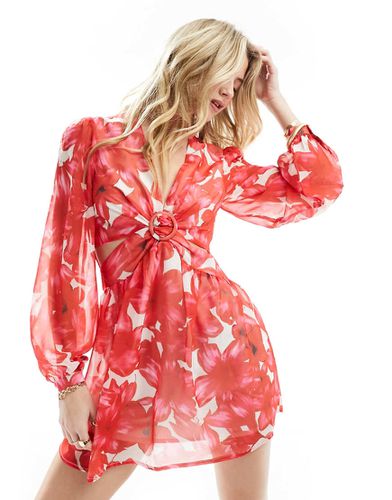 Robe courte à fleurs avec découpes - Style Cheat - Modalova