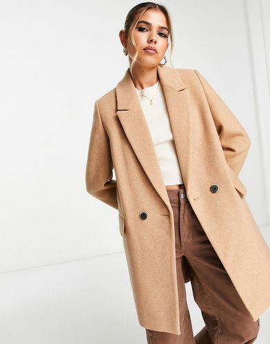 Manteau en laine croisé - Fauve - Stradivarius - Modalova