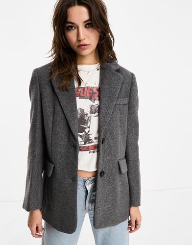 Blazer en laine mélangée - foncé - Stradivarius - Modalova