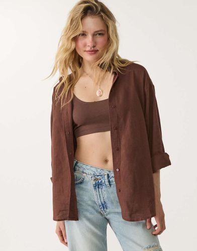 Chemise en lin mlang - Stradivarius - Modalova