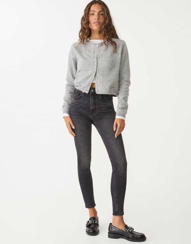 D09 - Jean super skinny  taille haute - Noir dlav - Stradivarius - Modalova