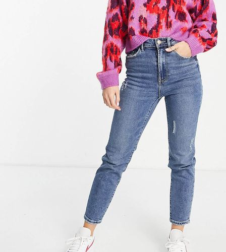 Petite - Jean mom slim stretch - moyen - Stradivarius - Modalova