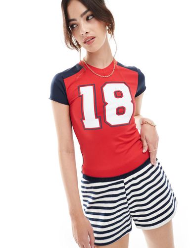 STR 18 - T-shirt style maillot de baseball - Stradivarius - Modalova