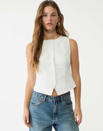 Top boutonn textur - cru - Stradivarius - Modalova