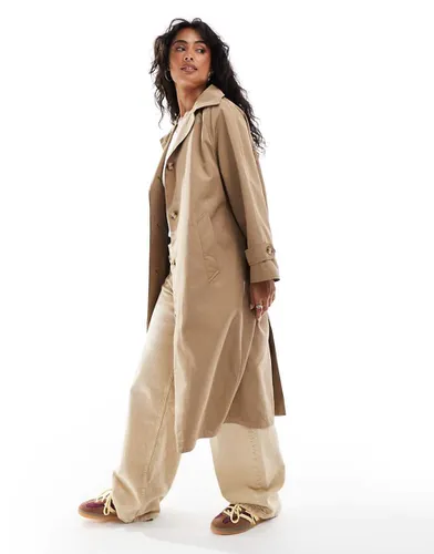 Trench-coat décontracté à capuche - Beige - Stradivarius - Modalova