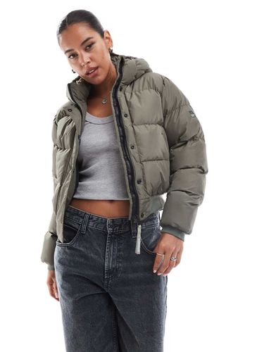 Doudoune de sport style bomber à capuche - olive cendré - Superdry - Modalova