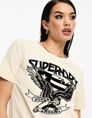 T-shirt style années 70 à motif groupe lo-fi - avoine - Superdry - Modalova