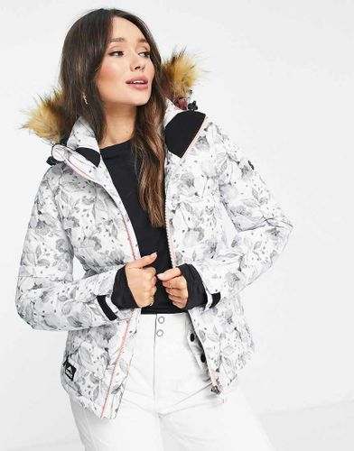 Strobe - Veste de ski ajustée isolante avec capuche amovible en fausse fourrure - Surfanic - Modalova