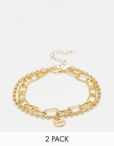 Lot de deux bracelets avec chaîne et pendentifs - Svnx - Modalova