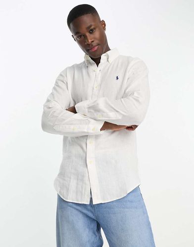 Chemise coupe classique en lin avec logo emblématique - Polo Ralph Lauren - Modalova