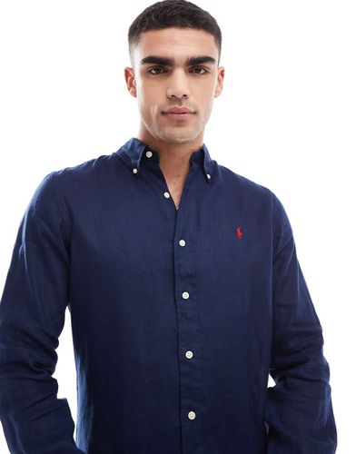 Chemise coupe classique en lin avec logo emblématique - Polo Ralph Lauren - Modalova