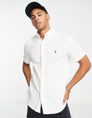 Chemise coupe slim em piqué à manches courtes et logo joueur de polo - Polo Ralph Lauren - Modalova