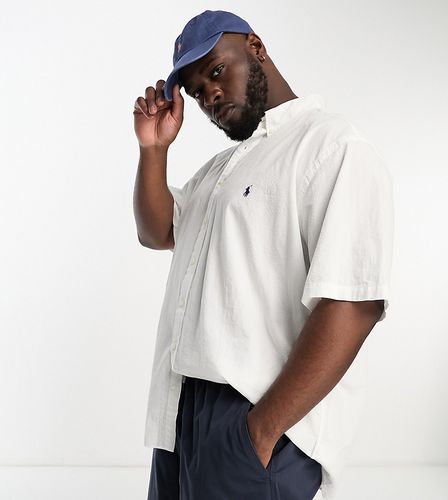 Big & Tall - Chemise en crépon à manches courtes avec logo emblématique - Polo Ralph Lauren - Modalova