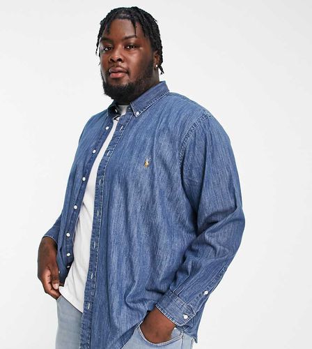 Big & Tall - Chemise en jean à logo multicolore - Jean - Polo Ralph Lauren - Modalova