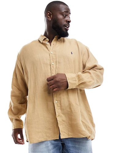 Big & Tall - Chemise oversize coupe classique avec logo emblématique - Fauve - Polo Ralph Lauren - Modalova