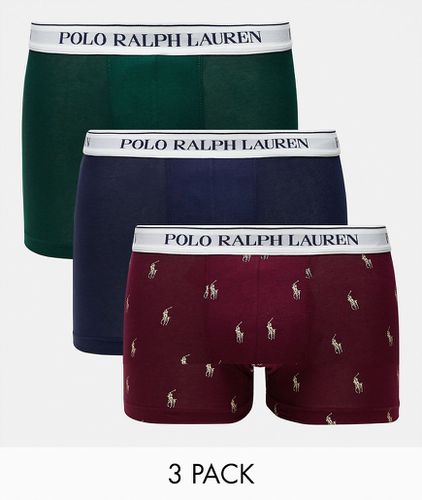 Lot de 3 boxers avec taille griffée - , bordeaux et bleu marine - Polo Ralph Lauren - Modalova