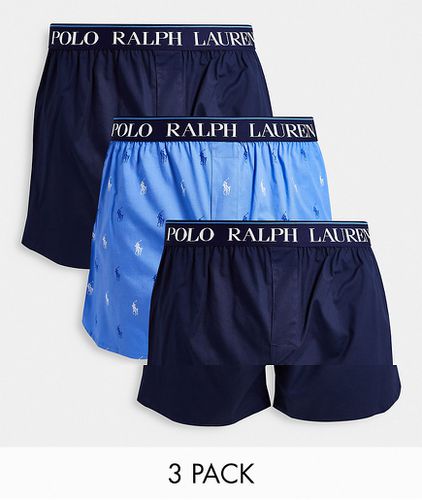 Lot de 3 caleçons en coton avec taille à logo - marine - Polo Ralph Lauren - Modalova