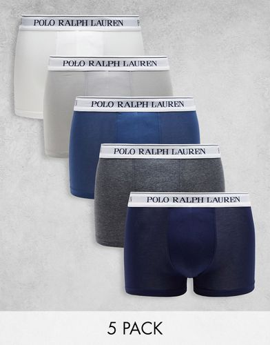 Lot de 5 boxers avec ceinture à logo - Noir, gris et - Polo Ralph Lauren - Modalova