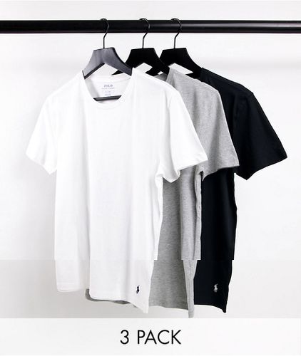Lot de 3 t-shirts avec logo poney - Noir/gris/blanc - Polo Ralph Lauren - Modalova