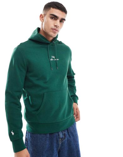 Sweat à capuche en double maille avec logo manuscrit au centre - foncé - Polo Ralph Lauren - Modalova