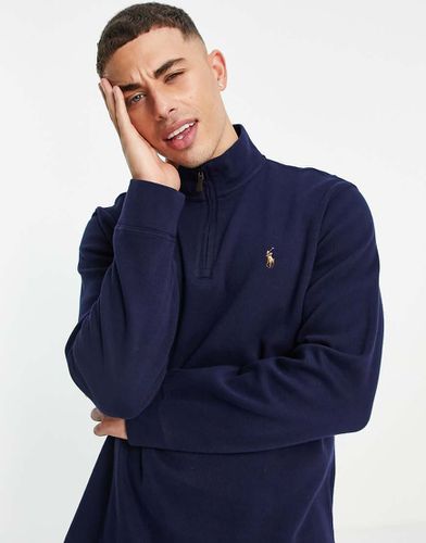 Sweat avec logo emblématique et demi-fermeture éclair - Bleu - Polo Ralph Lauren - Modalova